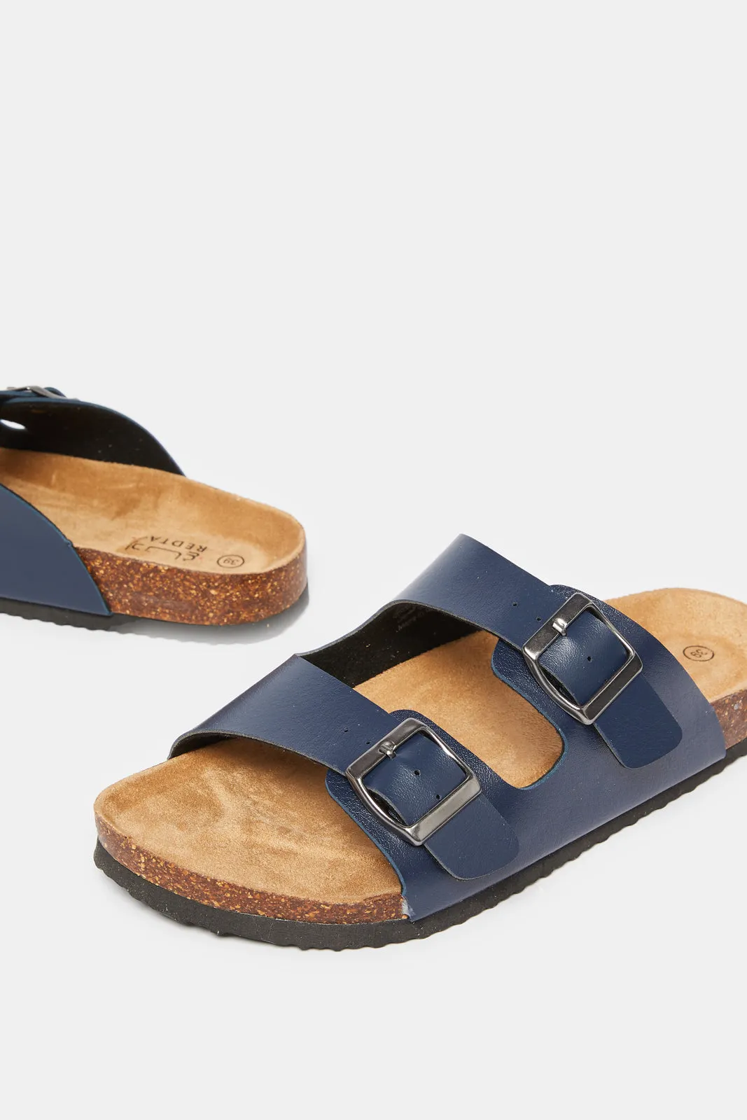 Senior Boys Navy Cork Sandals sold by Redtag product image thumbnail 3