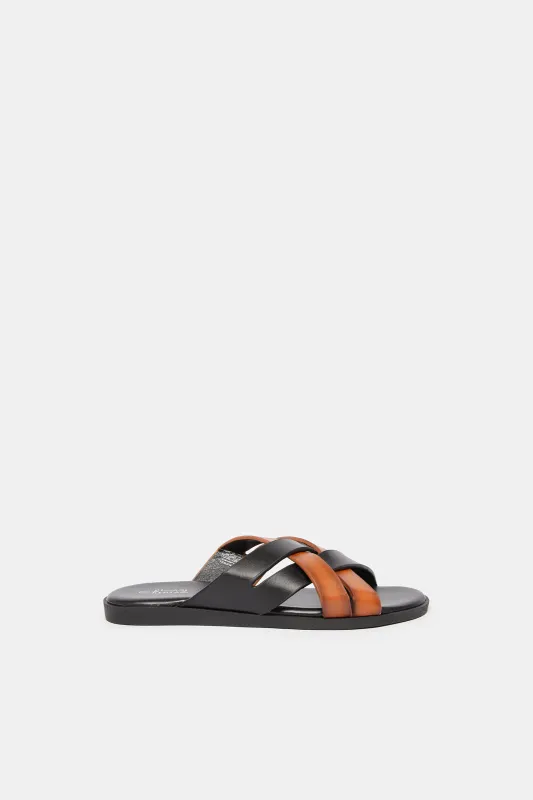 Senior Boys Black Cork Sandals sold by Redtag
