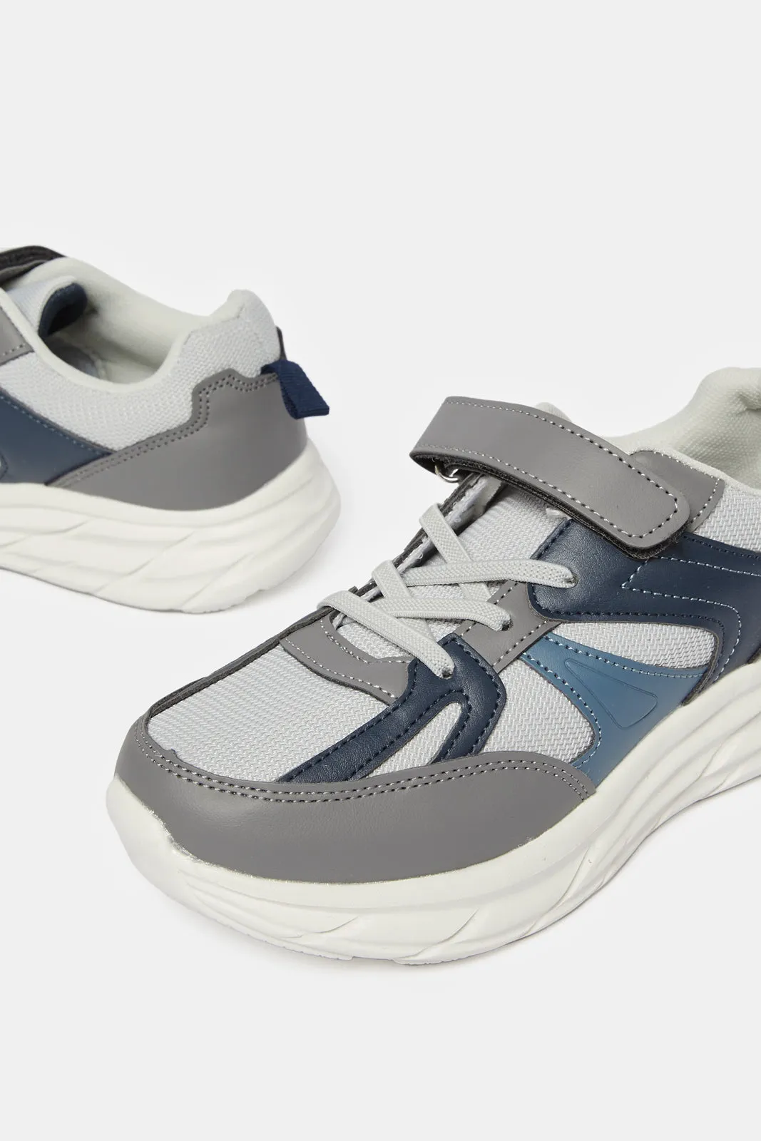 Senior Boys Grey Color Block Chunky Sneakers sold by Redtag product image thumbnail 3