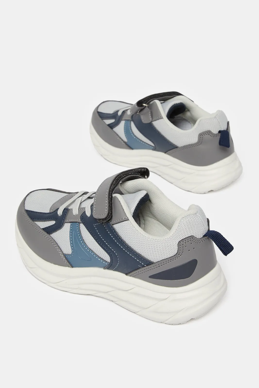 Senior Boys Grey Color Block Chunky Sneakers sold by Redtag product image thumbnail 4