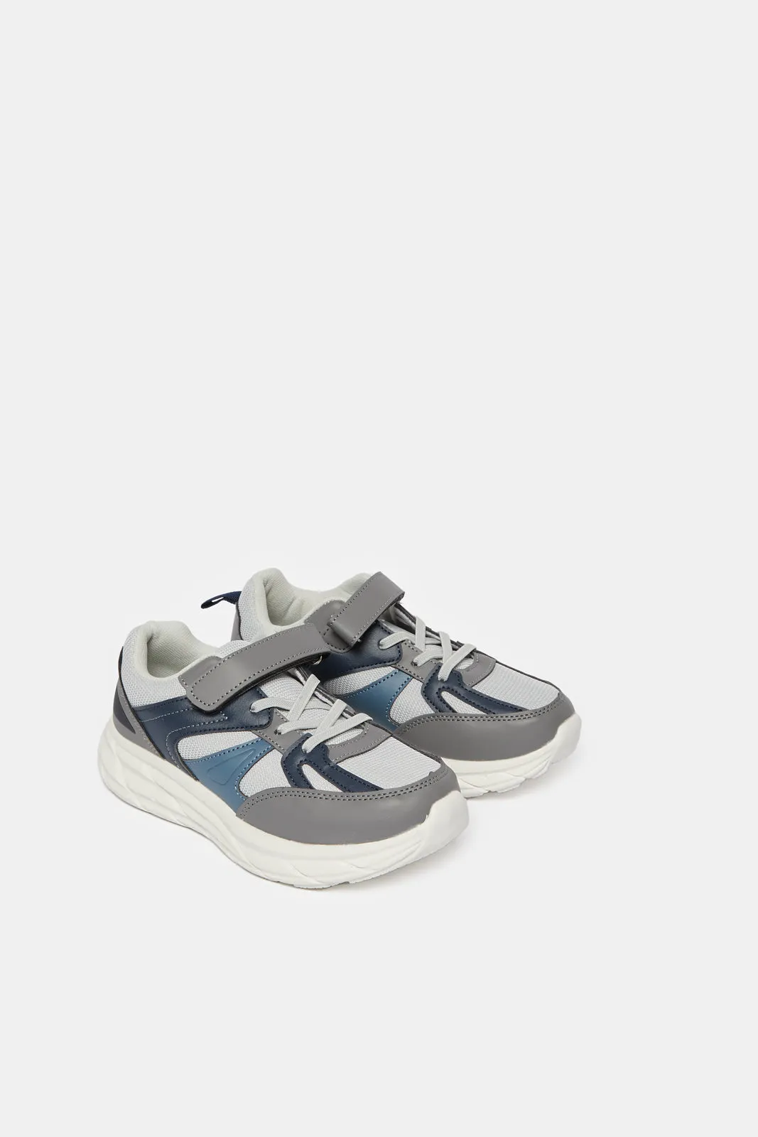 Senior Boys Grey Color Block Chunky Sneakers sold by Redtag product image thumbnail 2