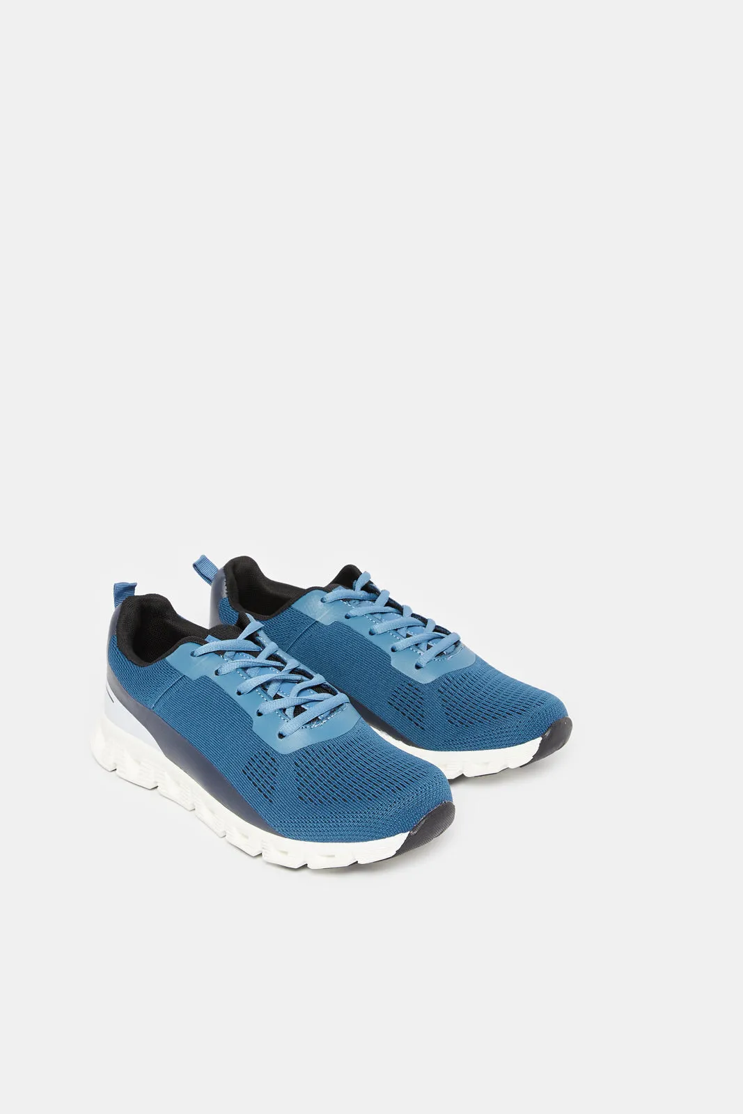 Senior Boys Blue Fly knit Trainer sold by Redtag product image thumbnail 2
