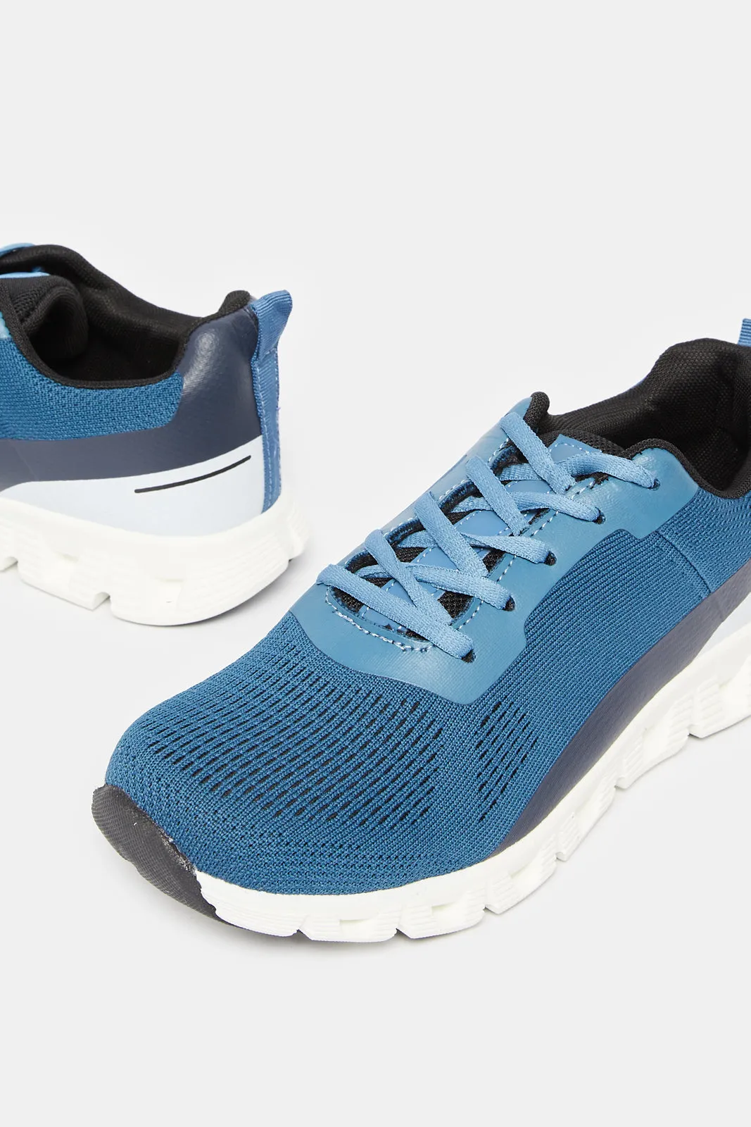 Senior Boys Blue Fly knit Trainer sold by Redtag product image thumbnail 3