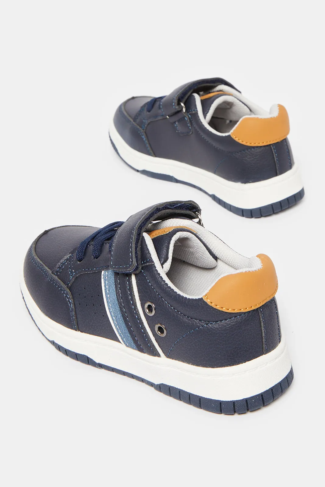 Boys Navy Material Block Sneakers sold by Redtag product image thumbnail 4