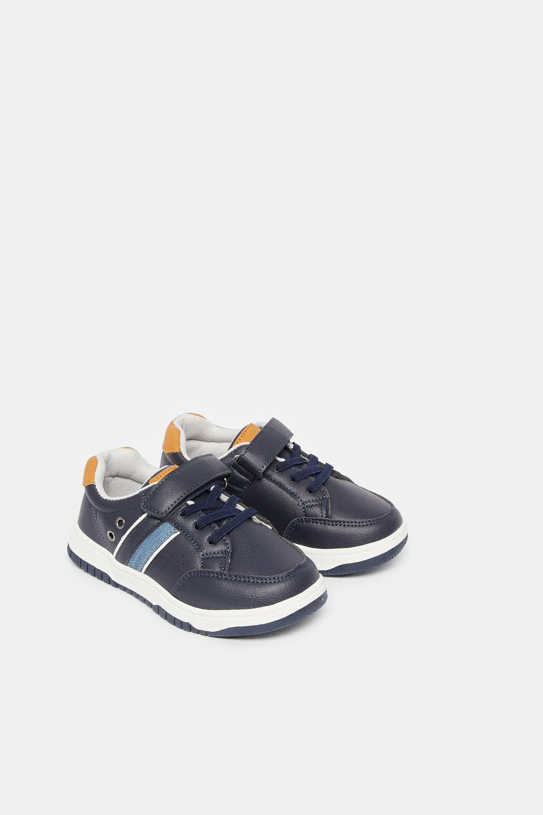 Boys Navy Material Block Sneakers sold by Redtag product image thumbnail 2