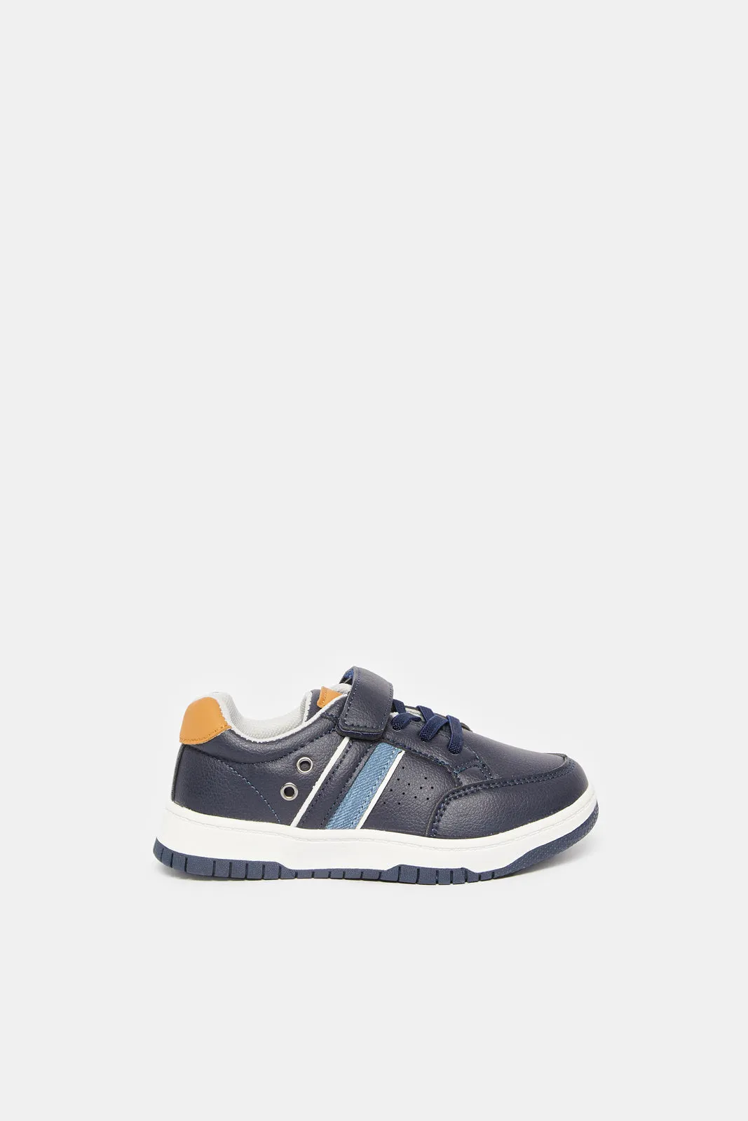 Boys Navy Material Block Sneakers sold by Redtag