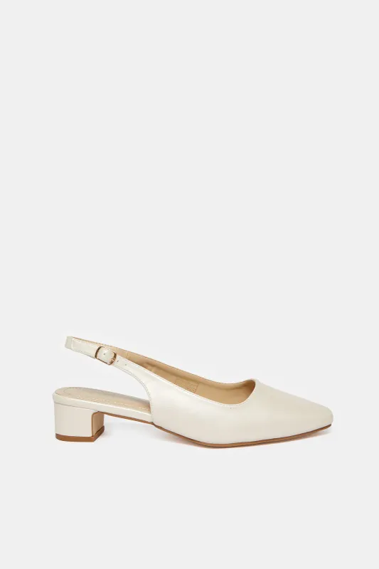 Women Cream Slingback Mule sold by Redtag
