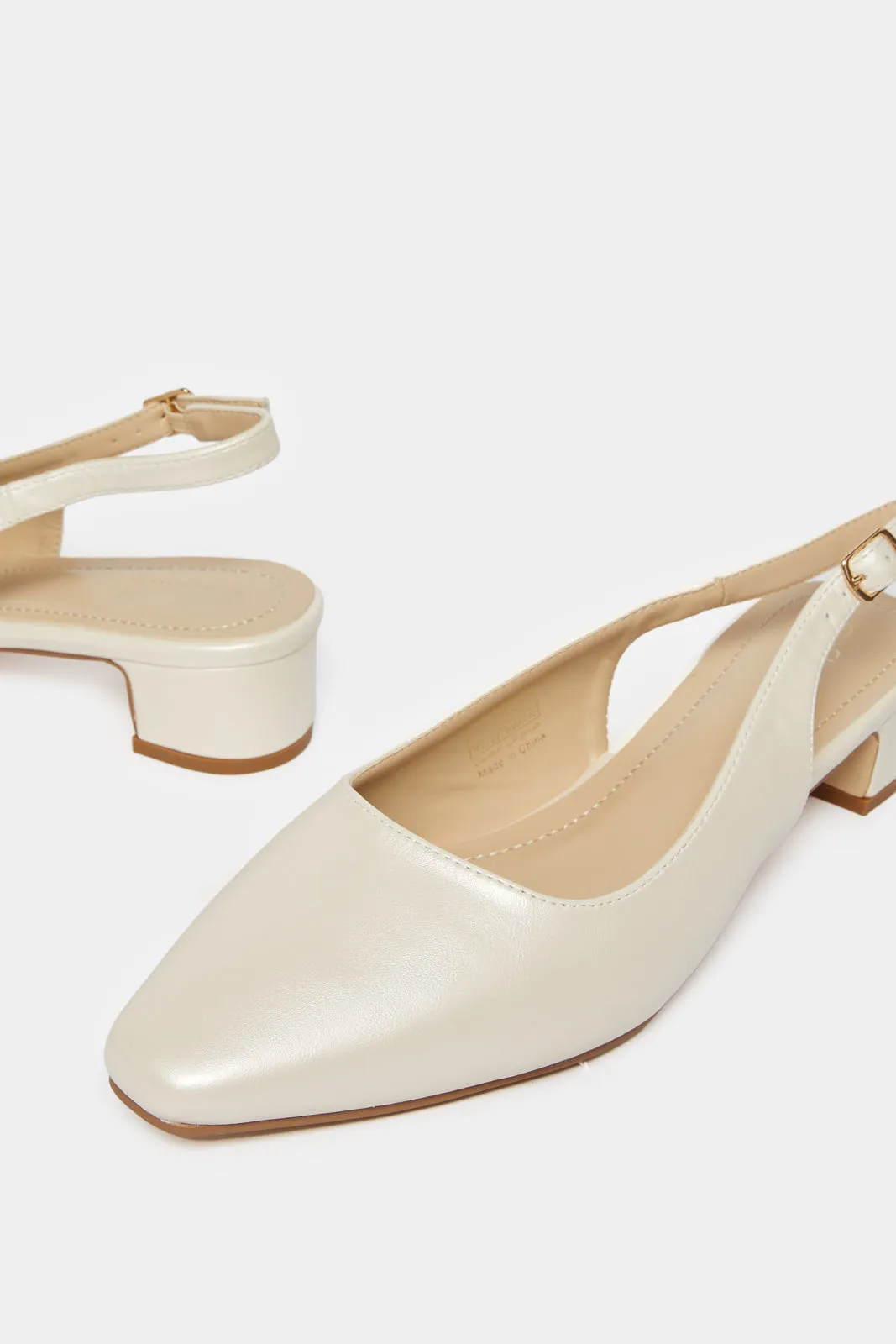Women Cream Slingback Mule sold by Redtag product image thumbnail 3