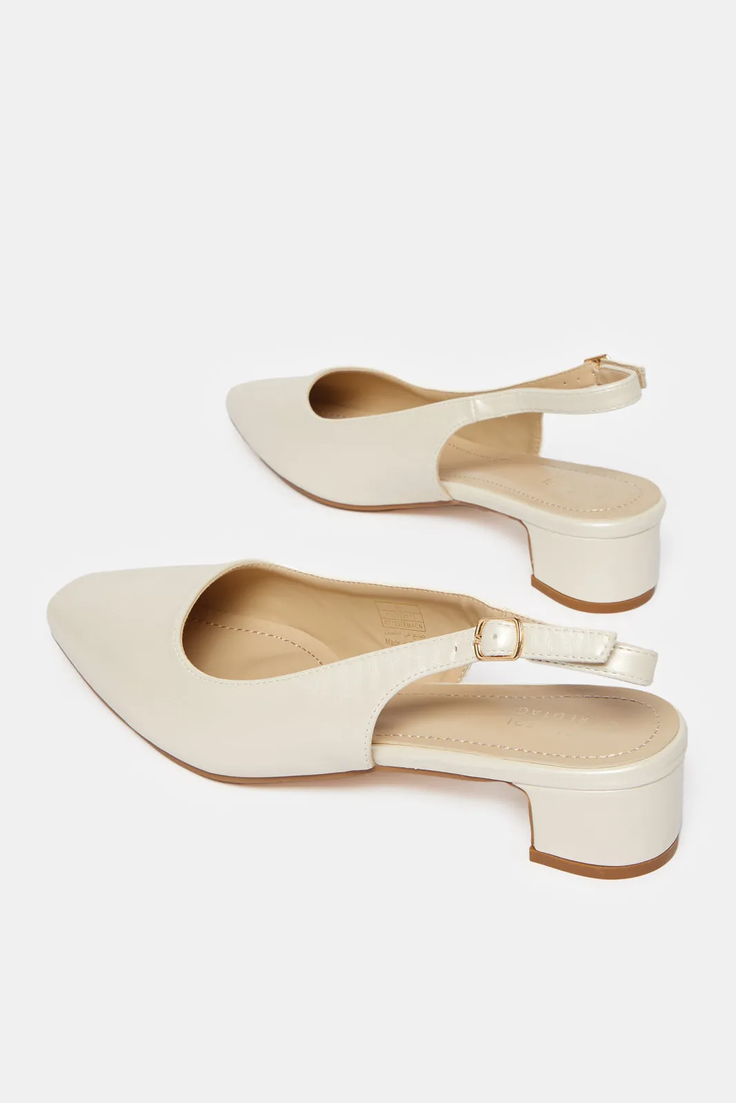 Women Cream Slingback Mule sold by Redtag product image thumbnail 4