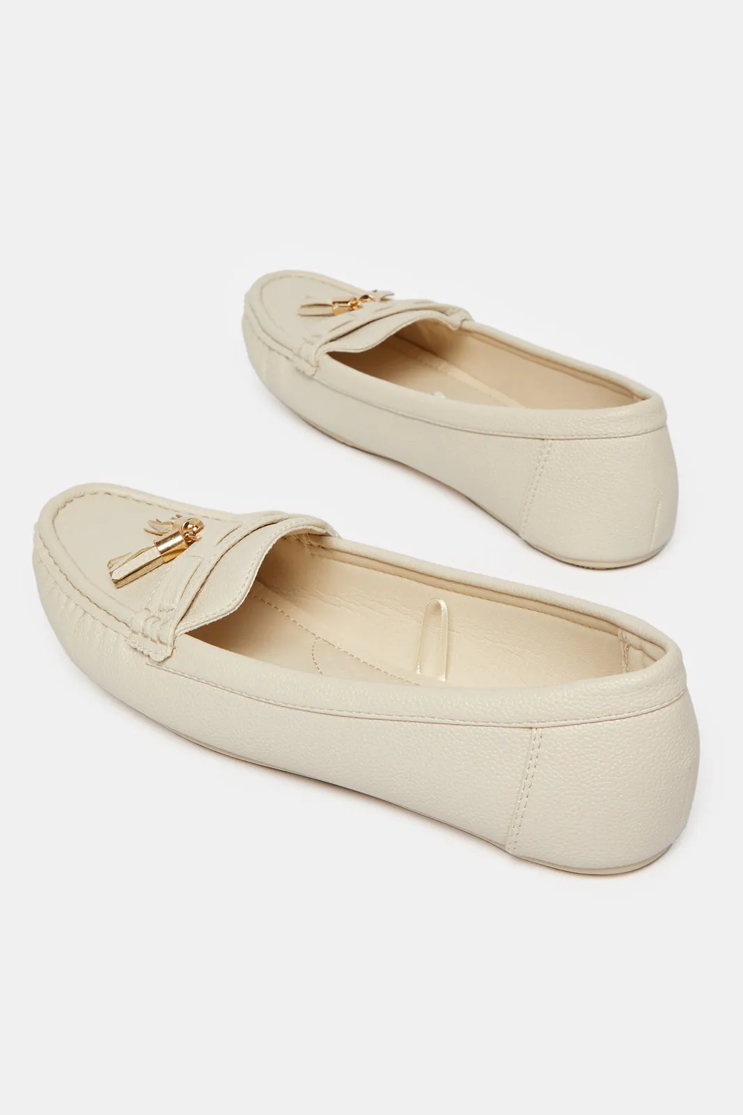 Women Beige Embellished Moccasin sold by Redtag product image thumbnail 4