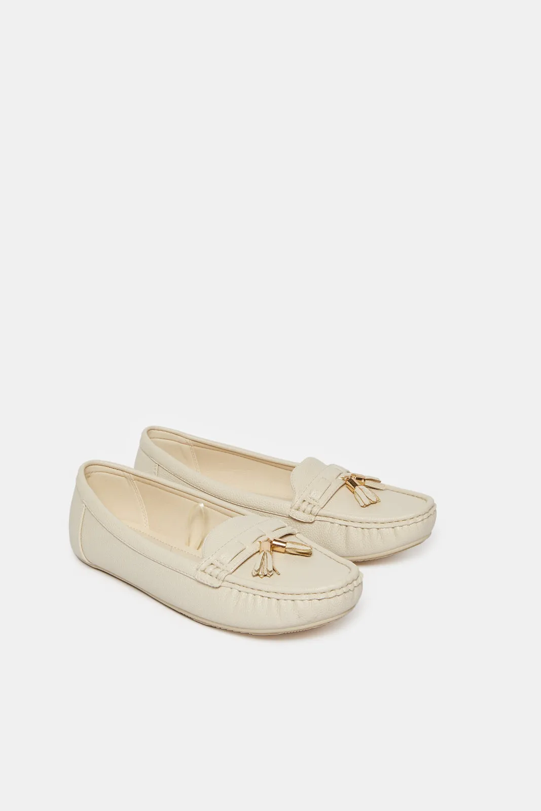 Women Beige Embellished Moccasin sold by Redtag product image thumbnail 2