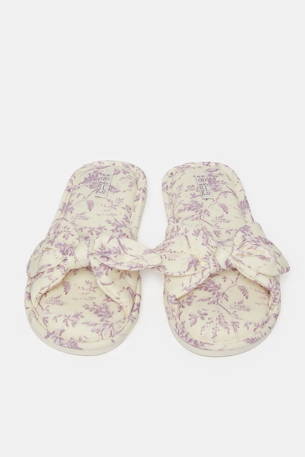 Women Cream Printed Slipper sold by Redtag product image thumbnail 2