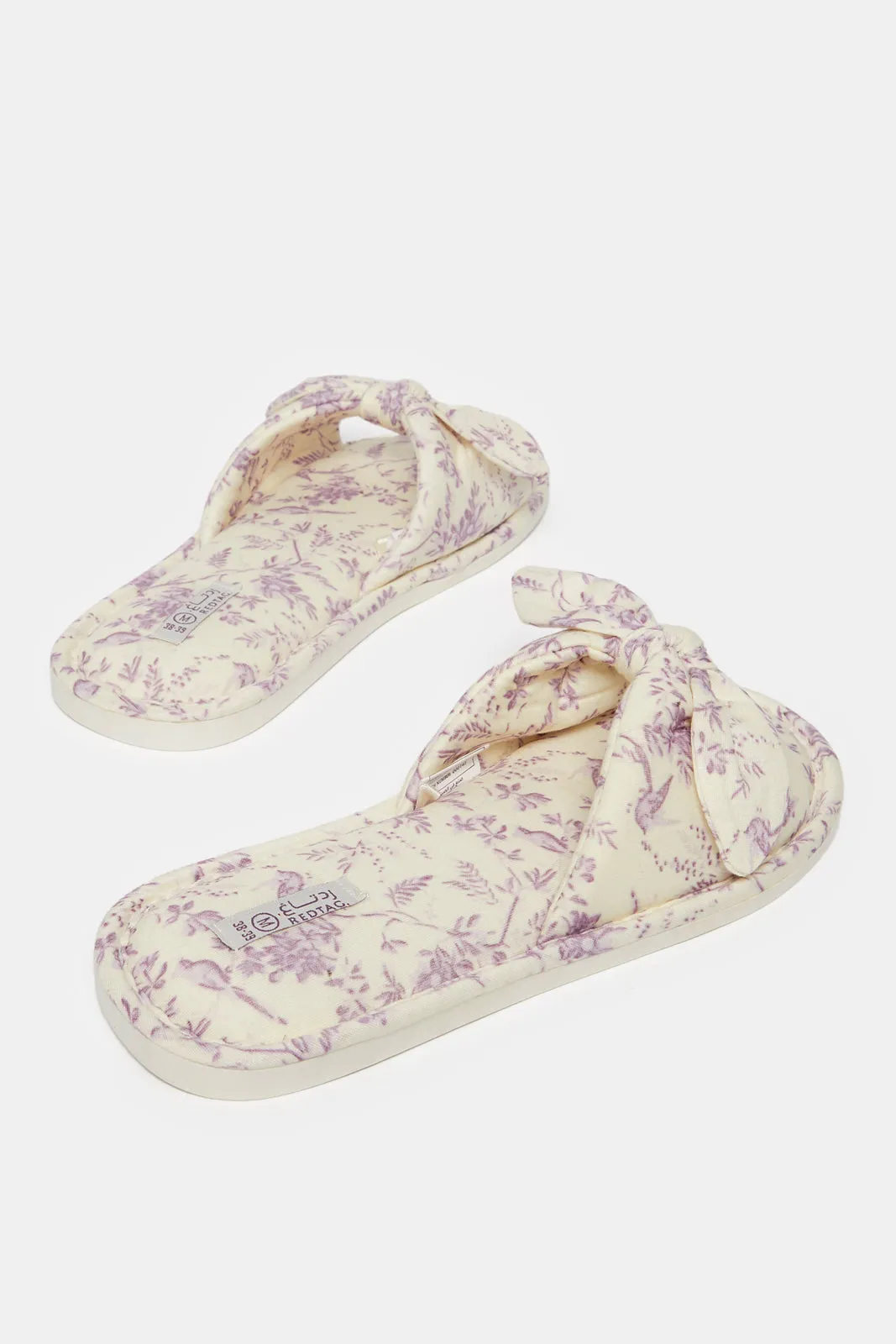 Women Cream Printed Slipper sold by Redtag product image thumbnail 4