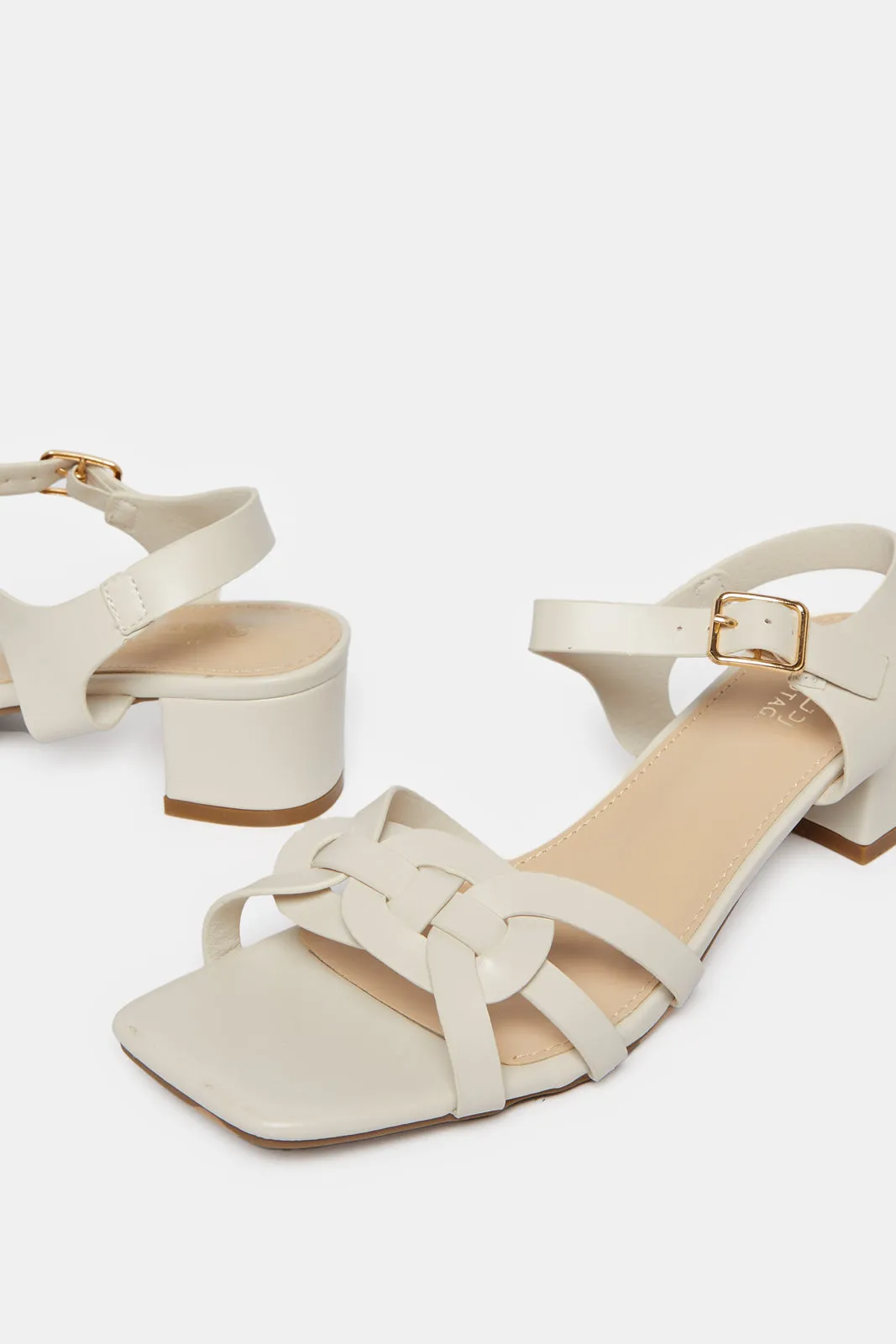 Women White Strappy Sandal sold by Redtag product image thumbnail 3