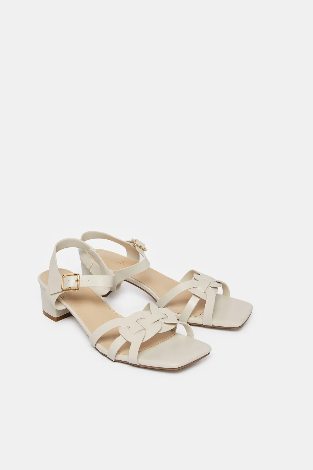 Women White Strappy Sandal sold by Redtag product image thumbnail 2