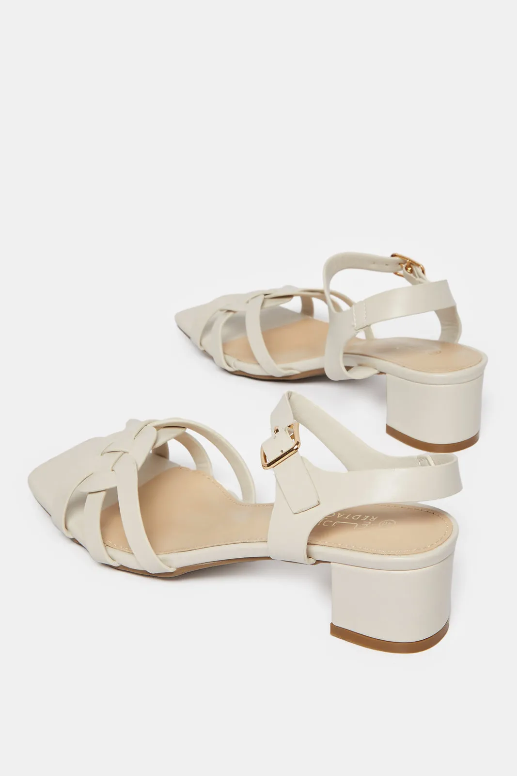 Women White Strappy Sandal sold by Redtag product image thumbnail 4