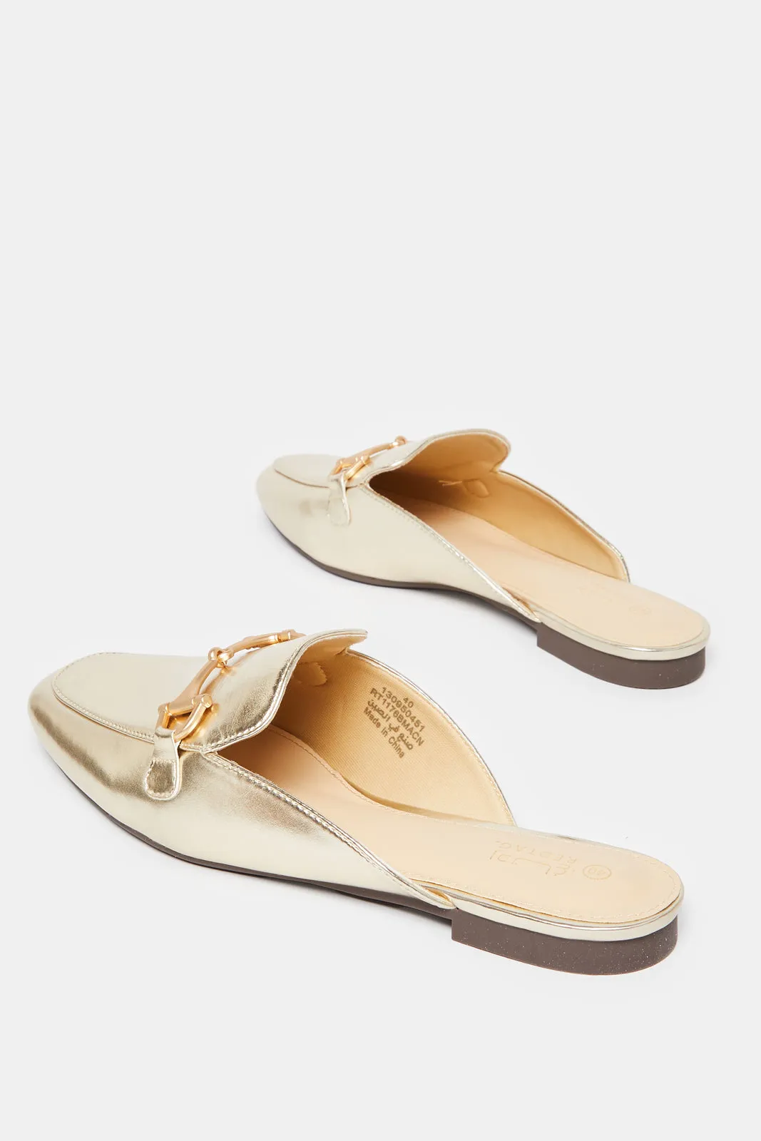 Women Gold Embellished Loafer Mule sold by Redtag product image thumbnail 4