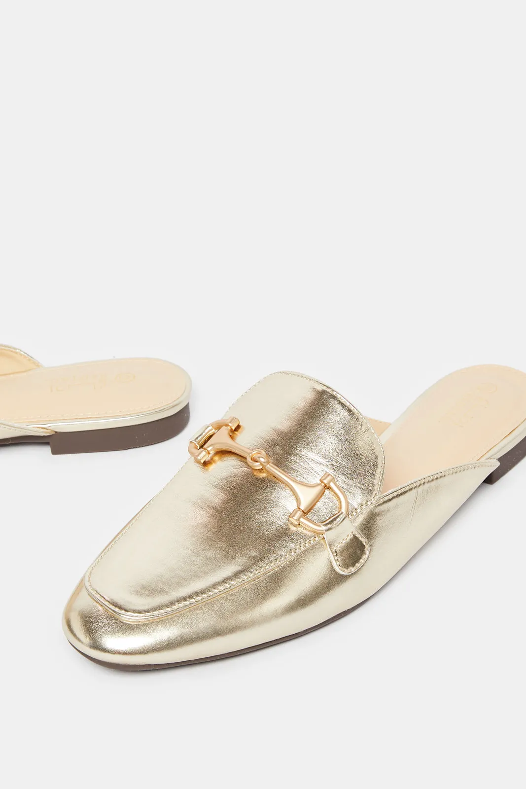 Women Gold Embellished Loafer Mule sold by Redtag product image thumbnail 3