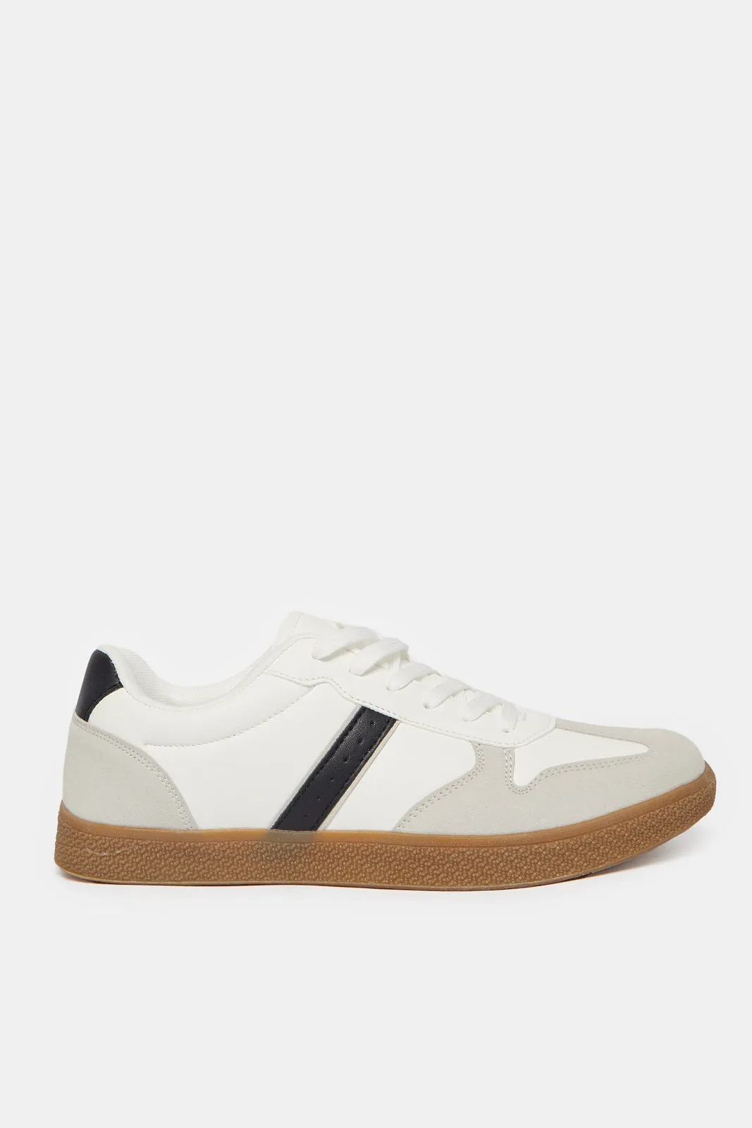 Men White Material Block Sneakers sold by Redtag