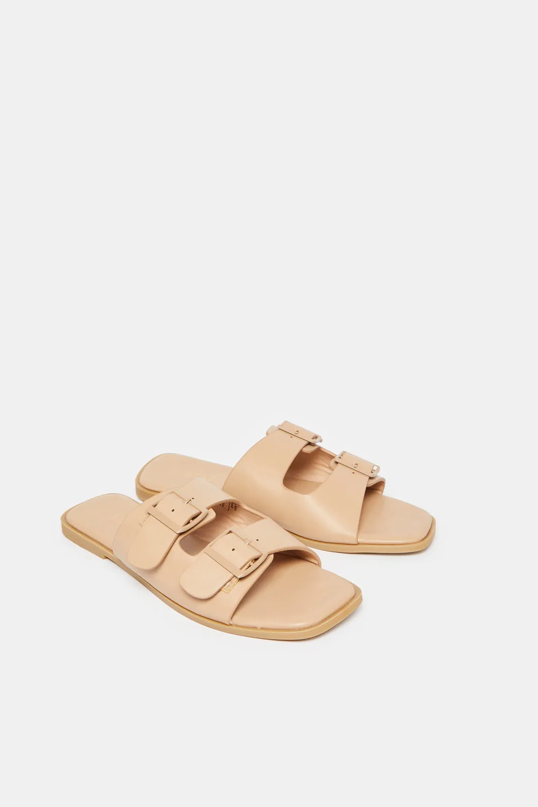 Women Beige Buckle Trim Mule sold by Redtag product image thumbnail 2