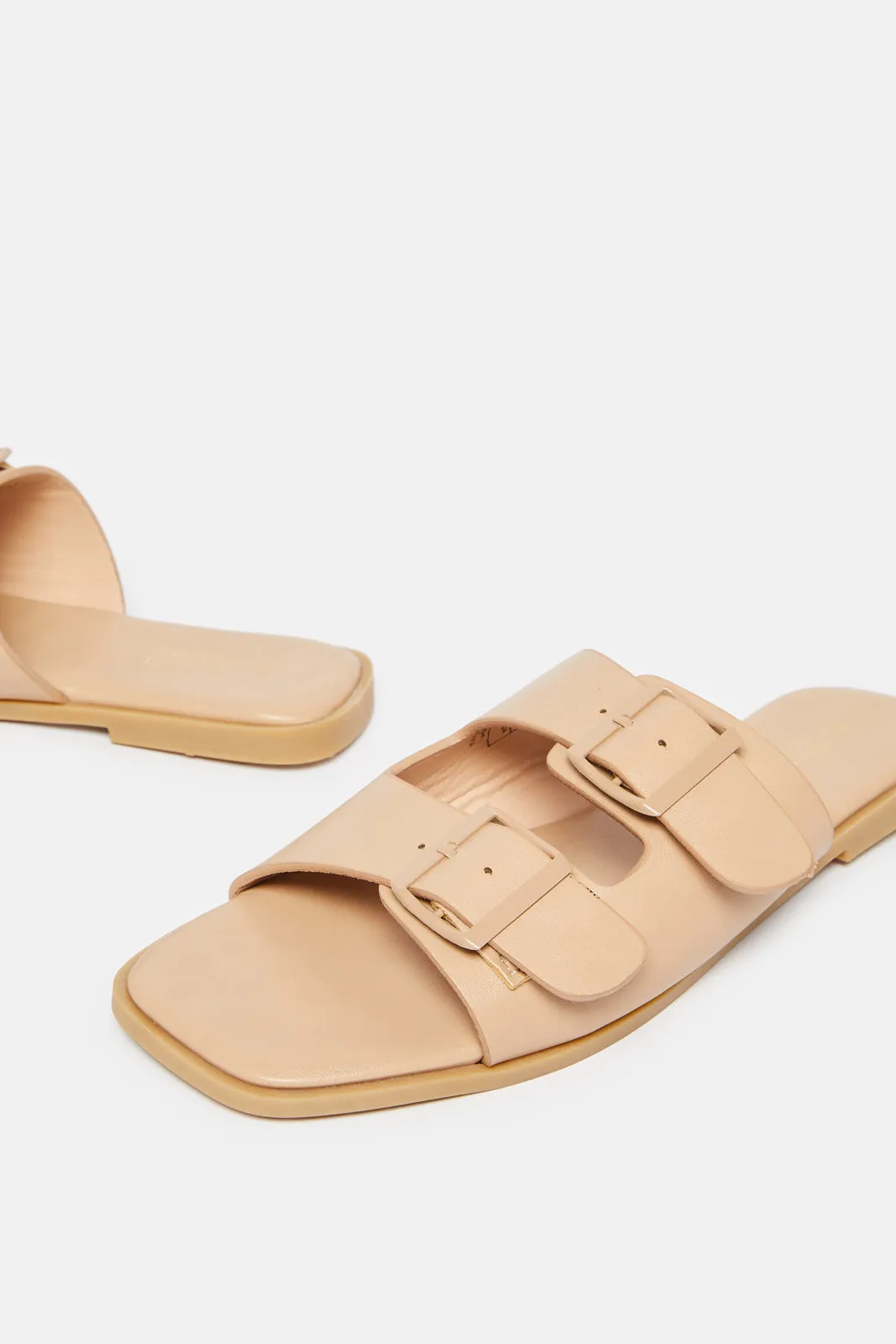 Women Beige Buckle Trim Mule sold by Redtag product image thumbnail 3