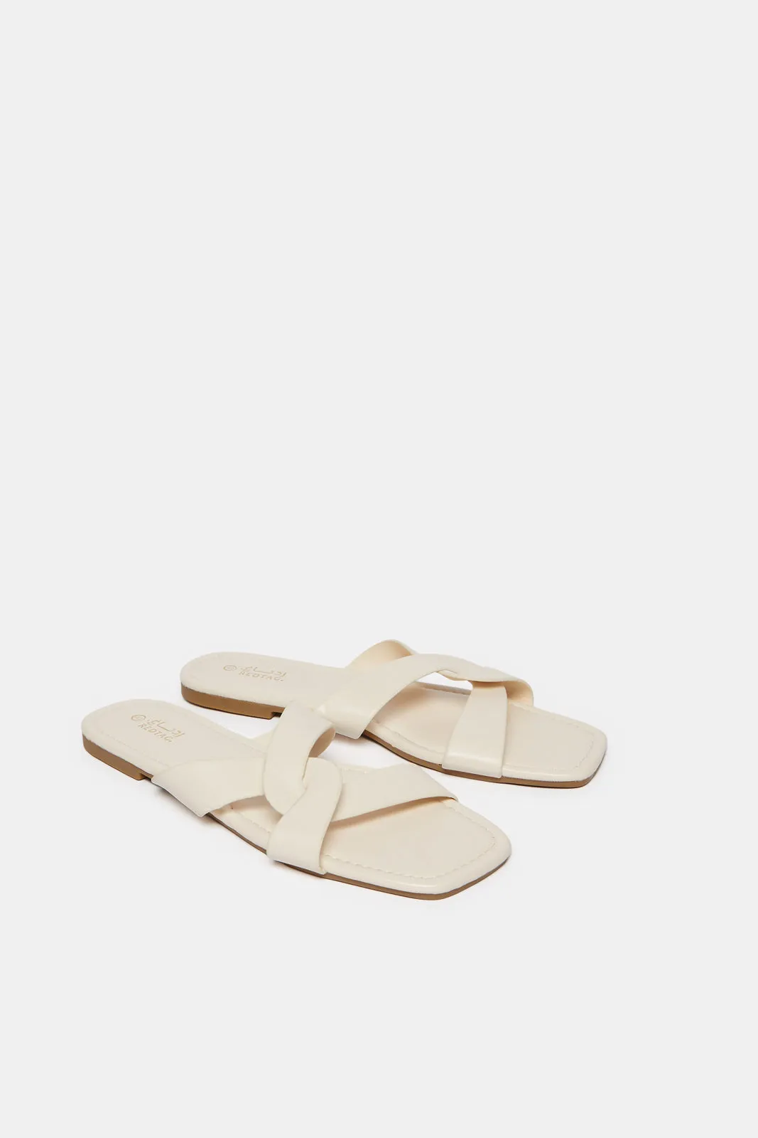 Women Beige Crisscross Mule sold by Redtag product image thumbnail 2