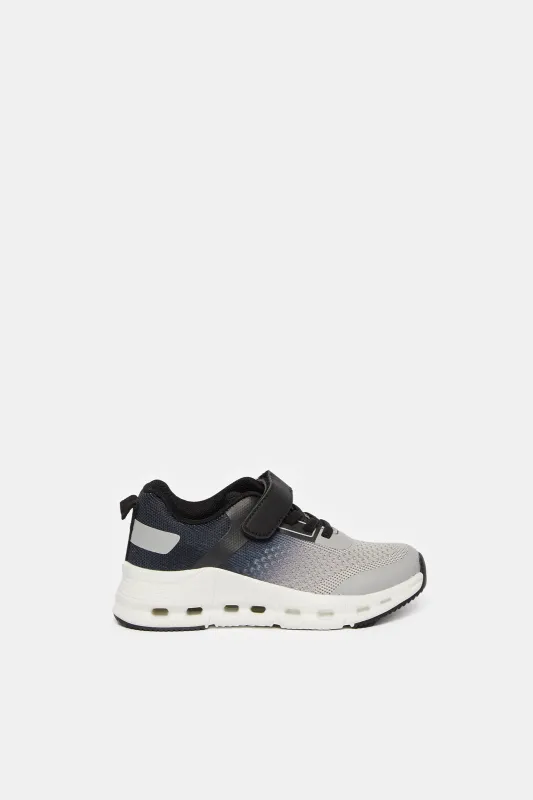 Boys Grey Velcro Knitted Trainers sold by Redtag