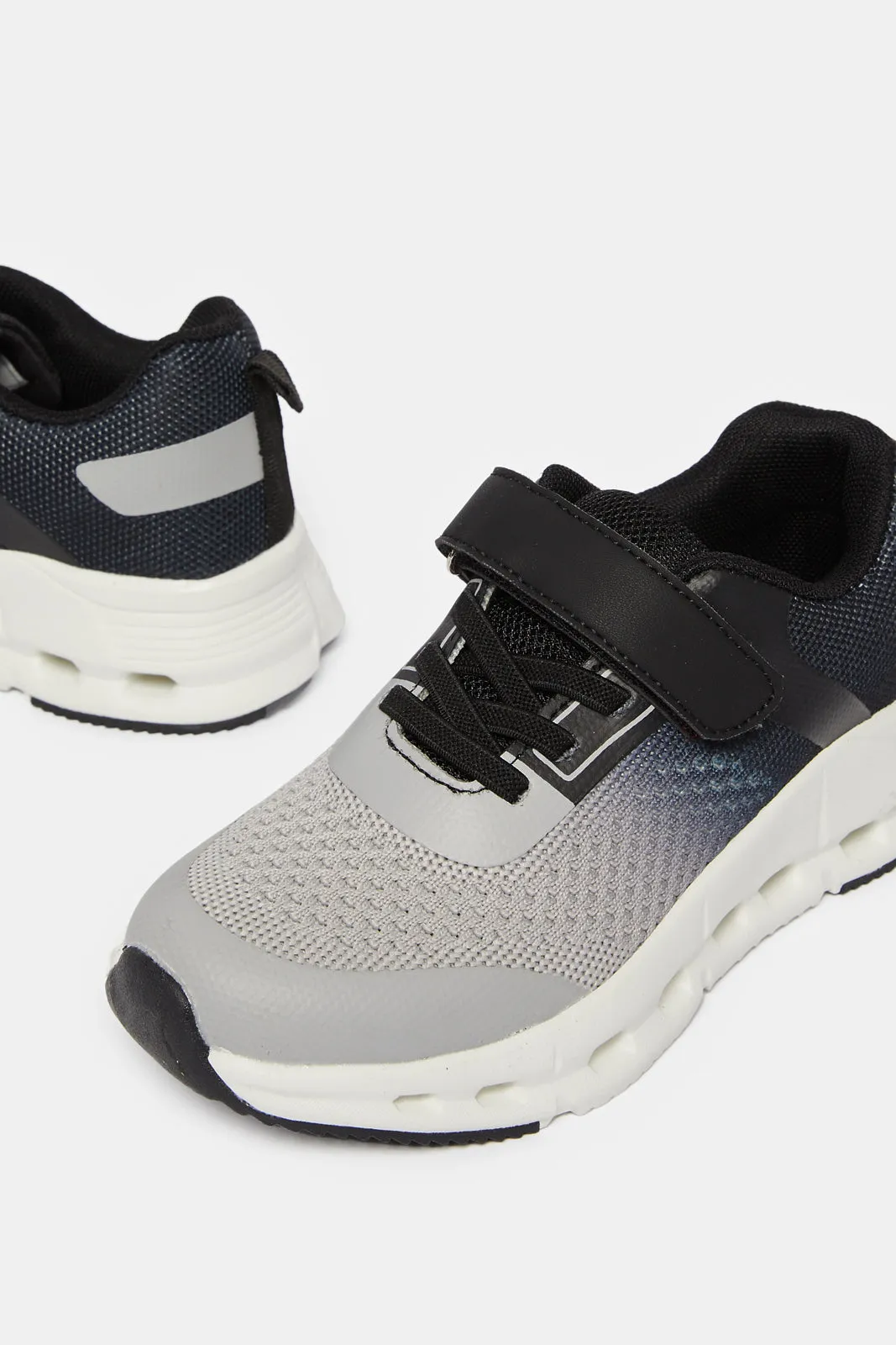 Boys Grey Velcro Knitted Trainers sold by Redtag product image thumbnail 3