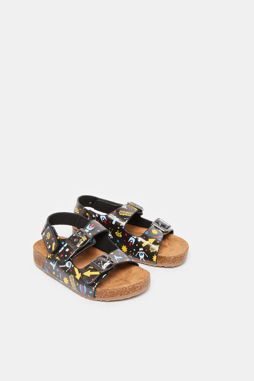 Infant Boys Black Printed Cork Sandal sold by Redtag product image thumbnail 2
