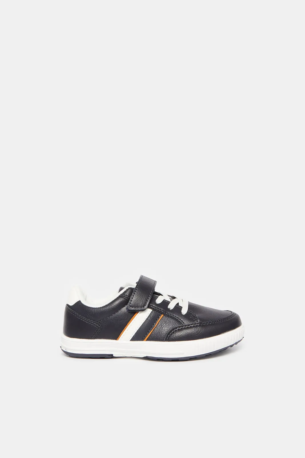 Boys Navy Striped Sneakers sold by Redtag