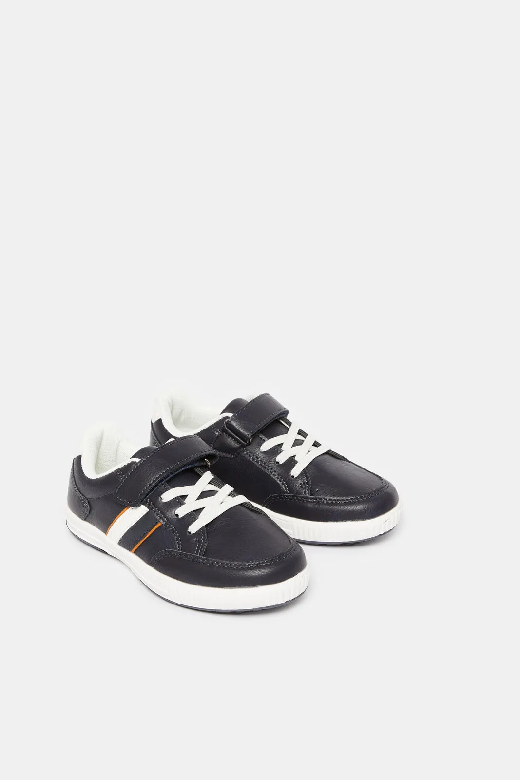 Boys Navy Striped Sneakers sold by Redtag product image thumbnail 2