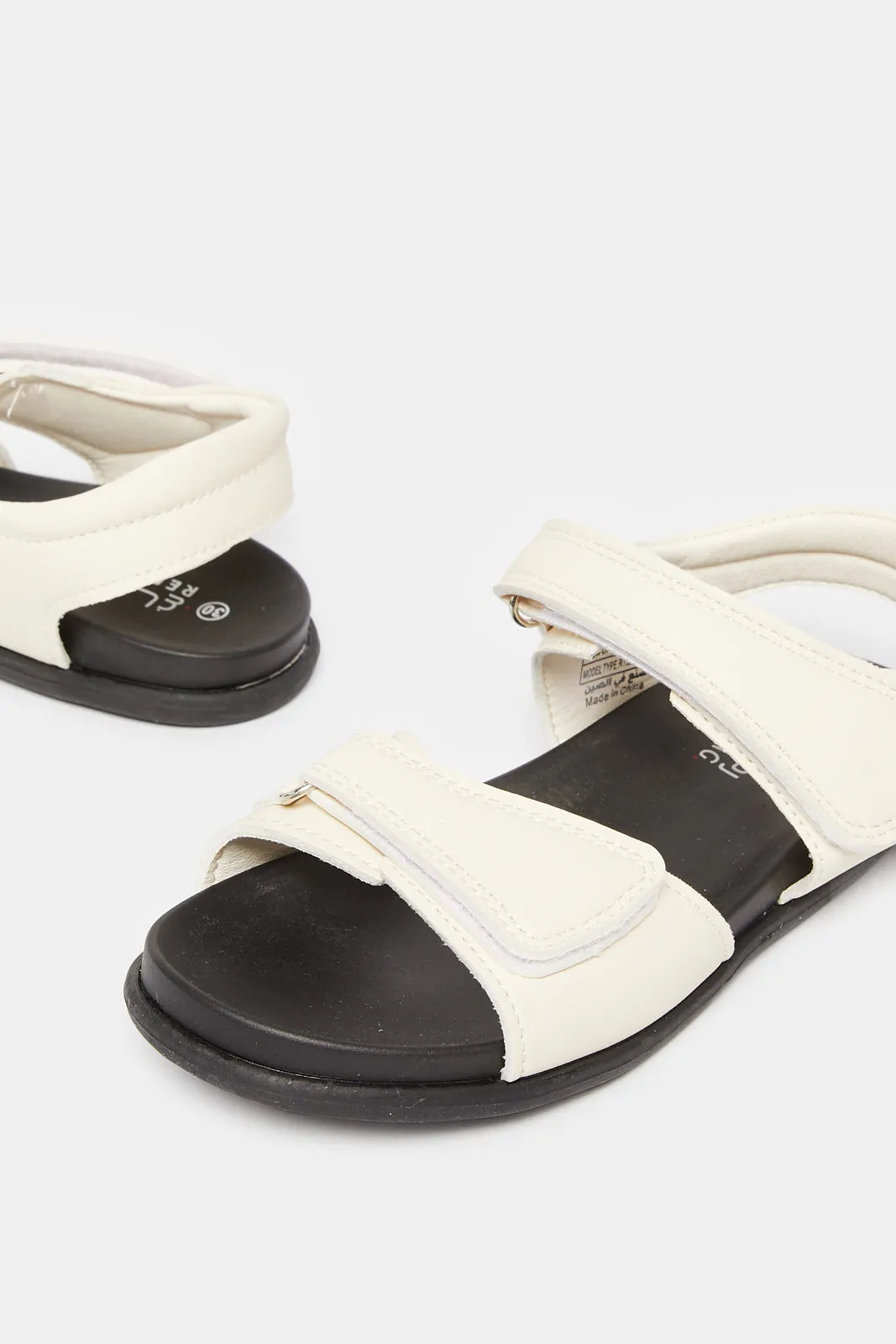 Boys White Velcro Comfort Sandals sold by Redtag product image thumbnail 3