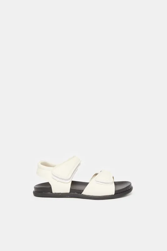Boys White Velcro Comfort Sandals sold by Redtag