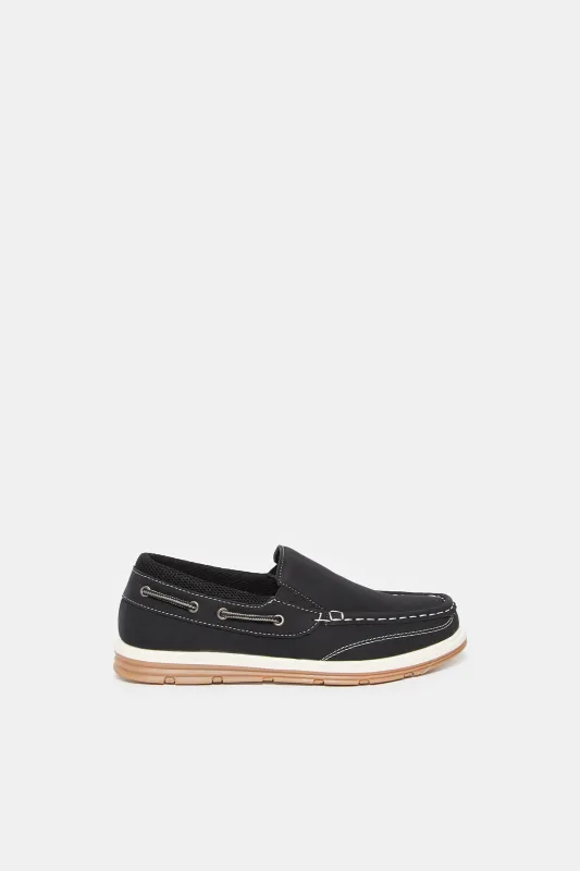 Senior Boys Black Plain Loafer sold by Redtag