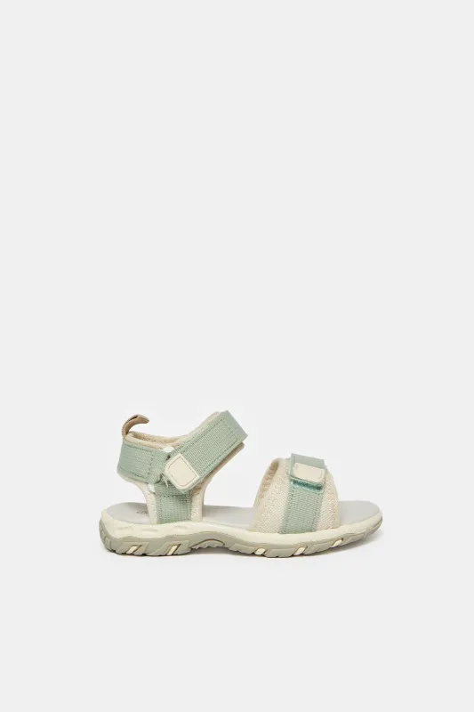 Infant Boys Green And Beige Textured Sandals sold by Redtag