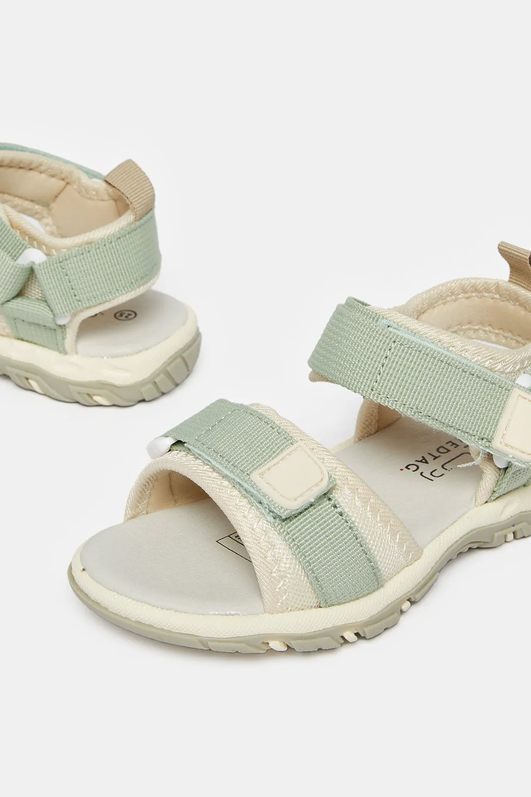 Infant Boys Green And Beige Textured Sandals sold by Redtag product image thumbnail 3