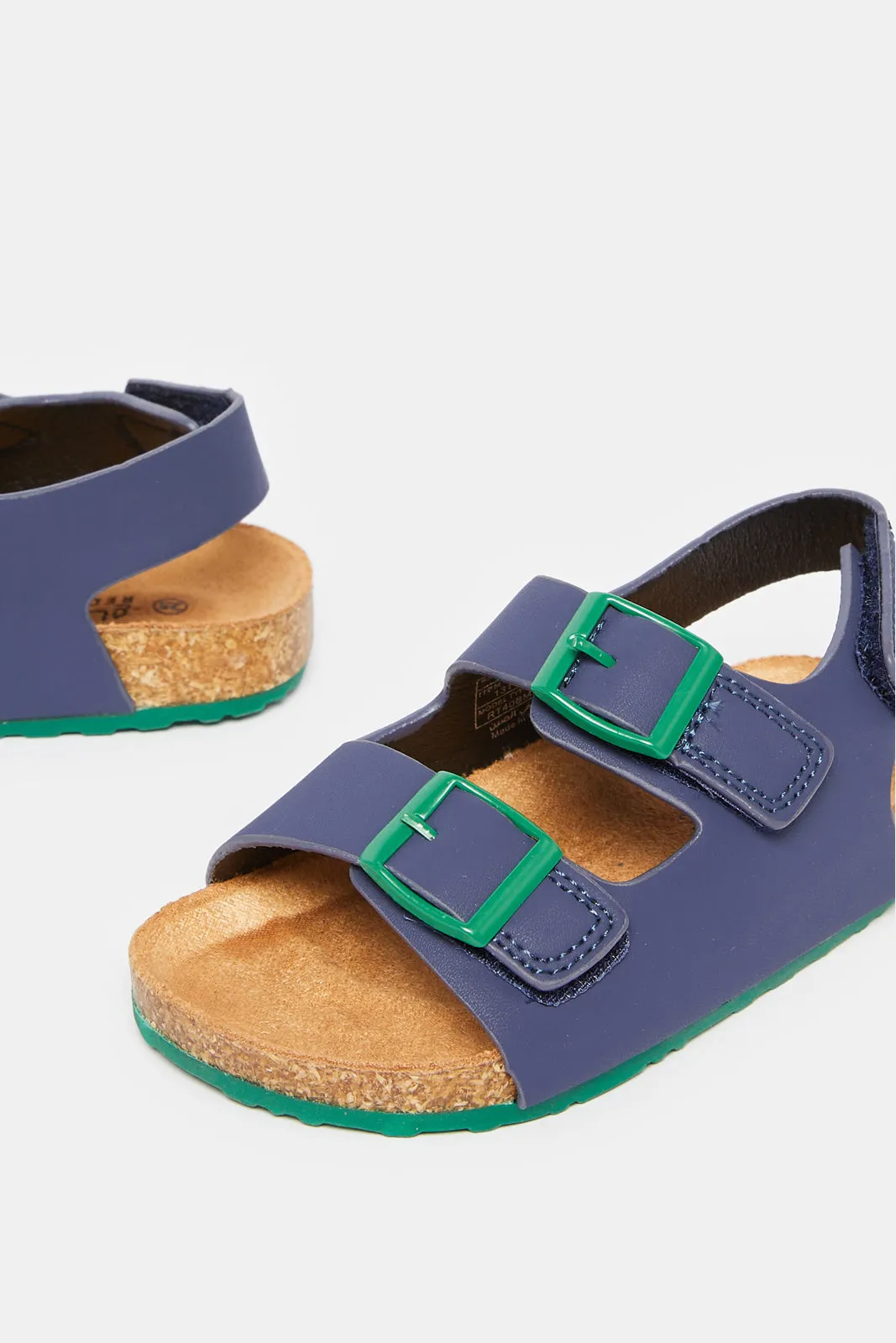 Infant Boys Navy Cork Sandals sold by Redtag product image thumbnail 3