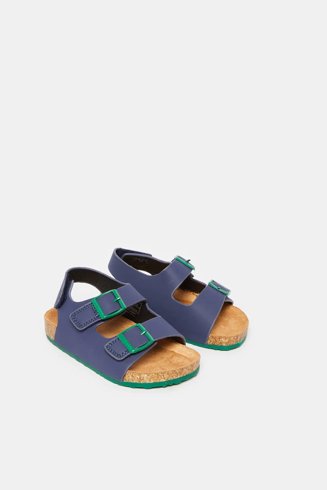 Infant Boys Navy Cork Sandals sold by Redtag product image thumbnail 2