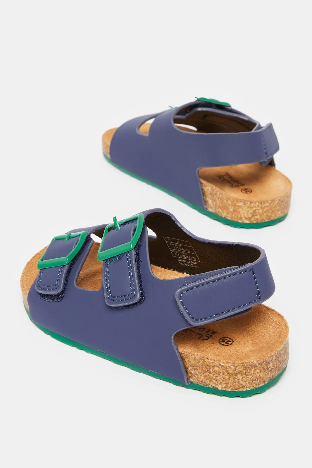 Infant Boys Navy Cork Sandals sold by Redtag product image thumbnail 4