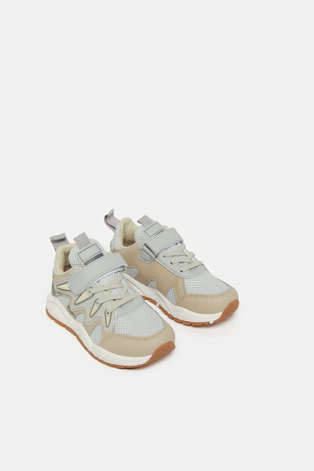 Boys Beige Material Block Chunky Sneakers sold by Redtag product image thumbnail 2