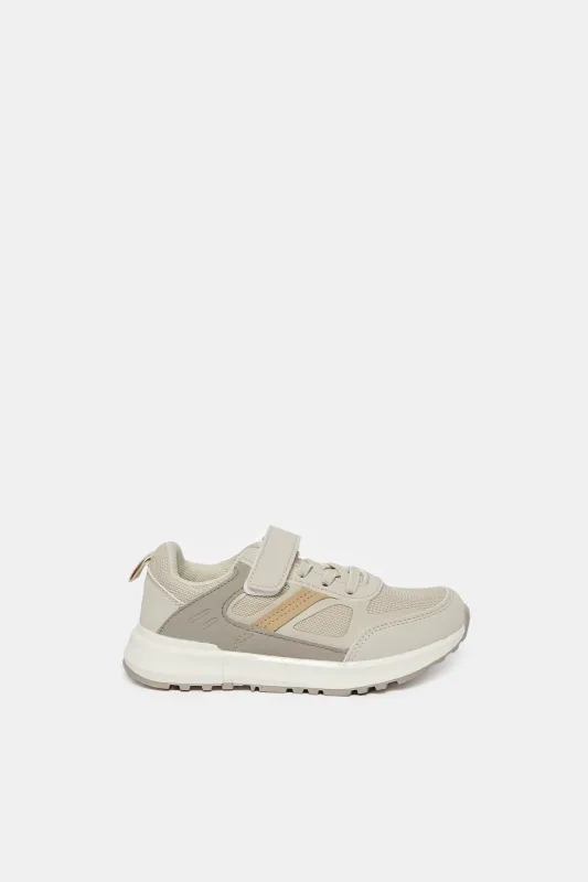 Boys Grey Material Block Sneakers sold by Redtag
