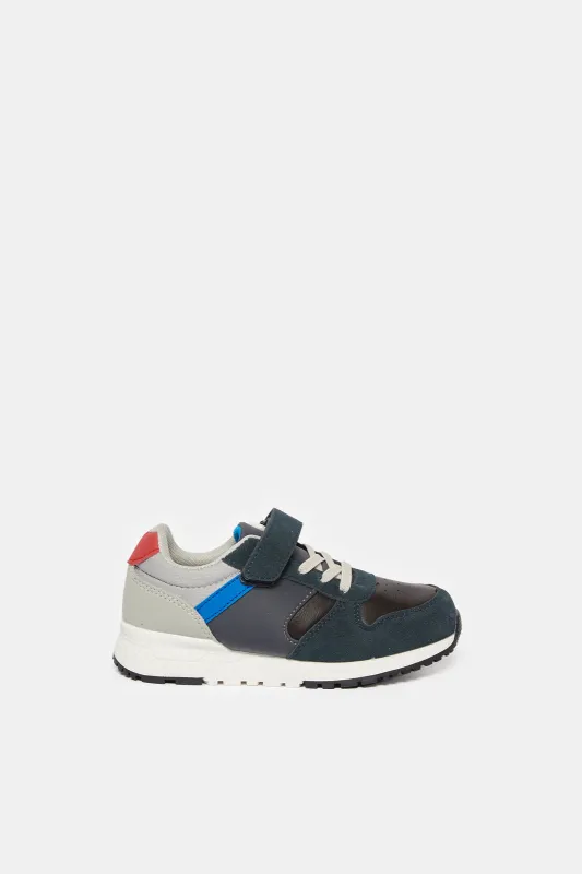 Boys Navy Material Block Sneakers sold by Redtag
