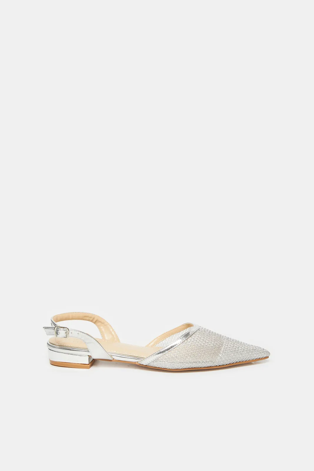 Women Silver Embellished Slingback Mule sold by Redtag
