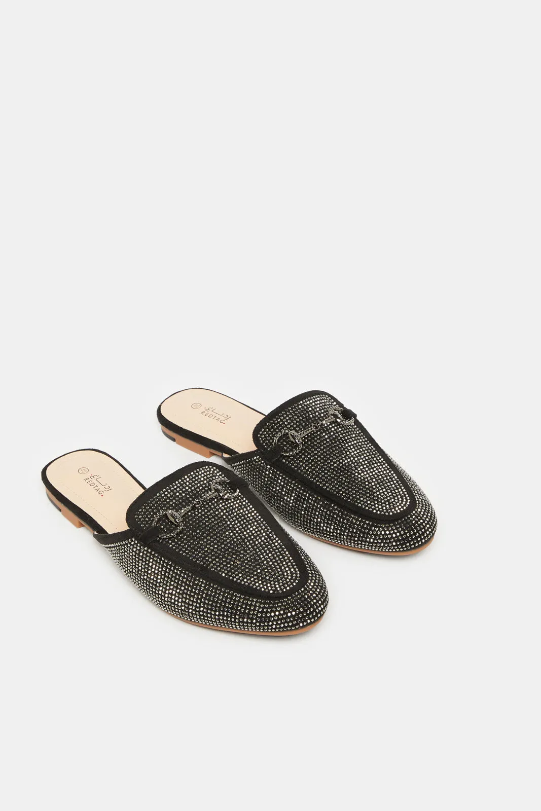 Women Black Stone Trim Loafer Mule sold by Redtag product image thumbnail 2