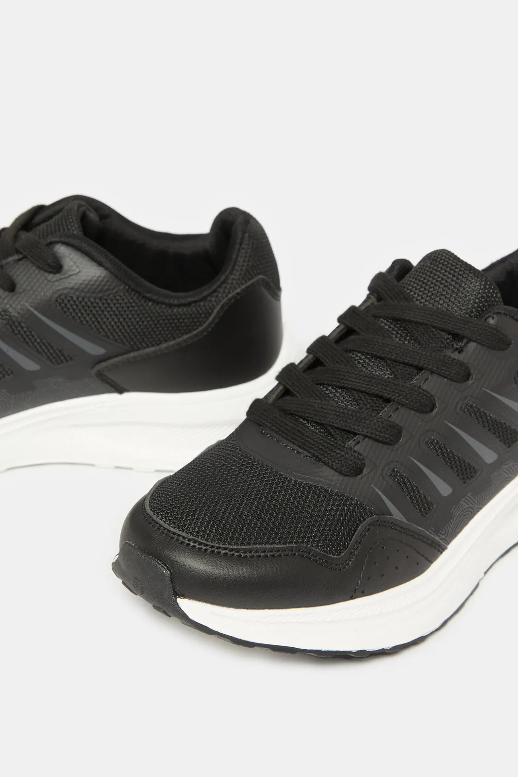 Senior Boys Black Material Block Sneakers sold by Redtag product image thumbnail 3