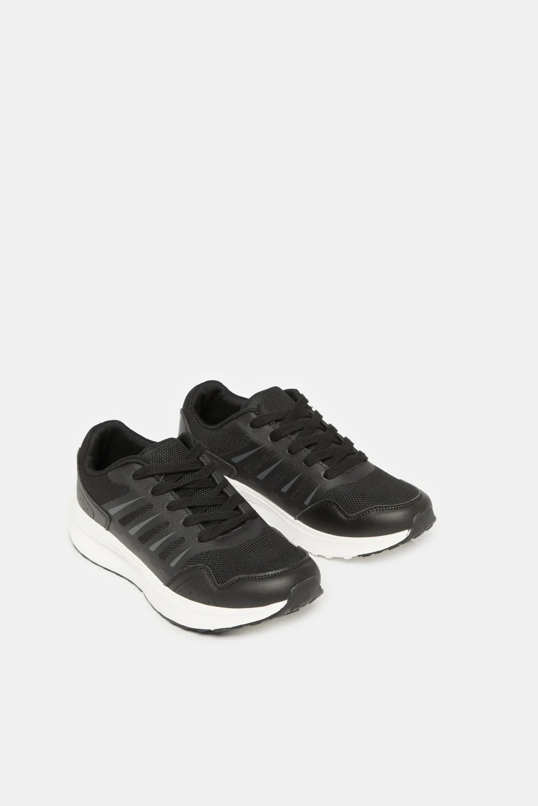 Senior Boys Black Material Block Sneakers sold by Redtag product image thumbnail 2