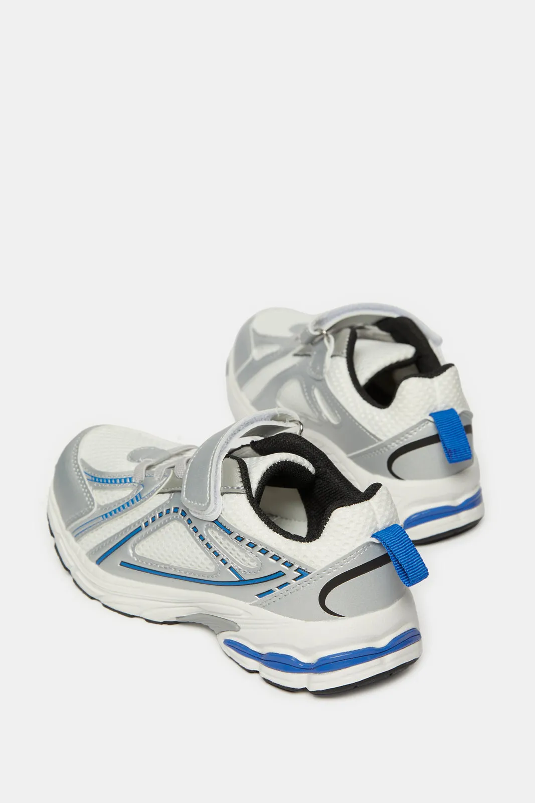 Boys White And Silver Textured Trainers sold by Redtag product image thumbnail 4