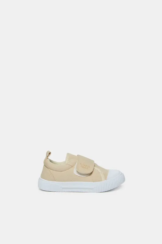 Infant Boys Cream Velcro Sneakers sold by Redtag