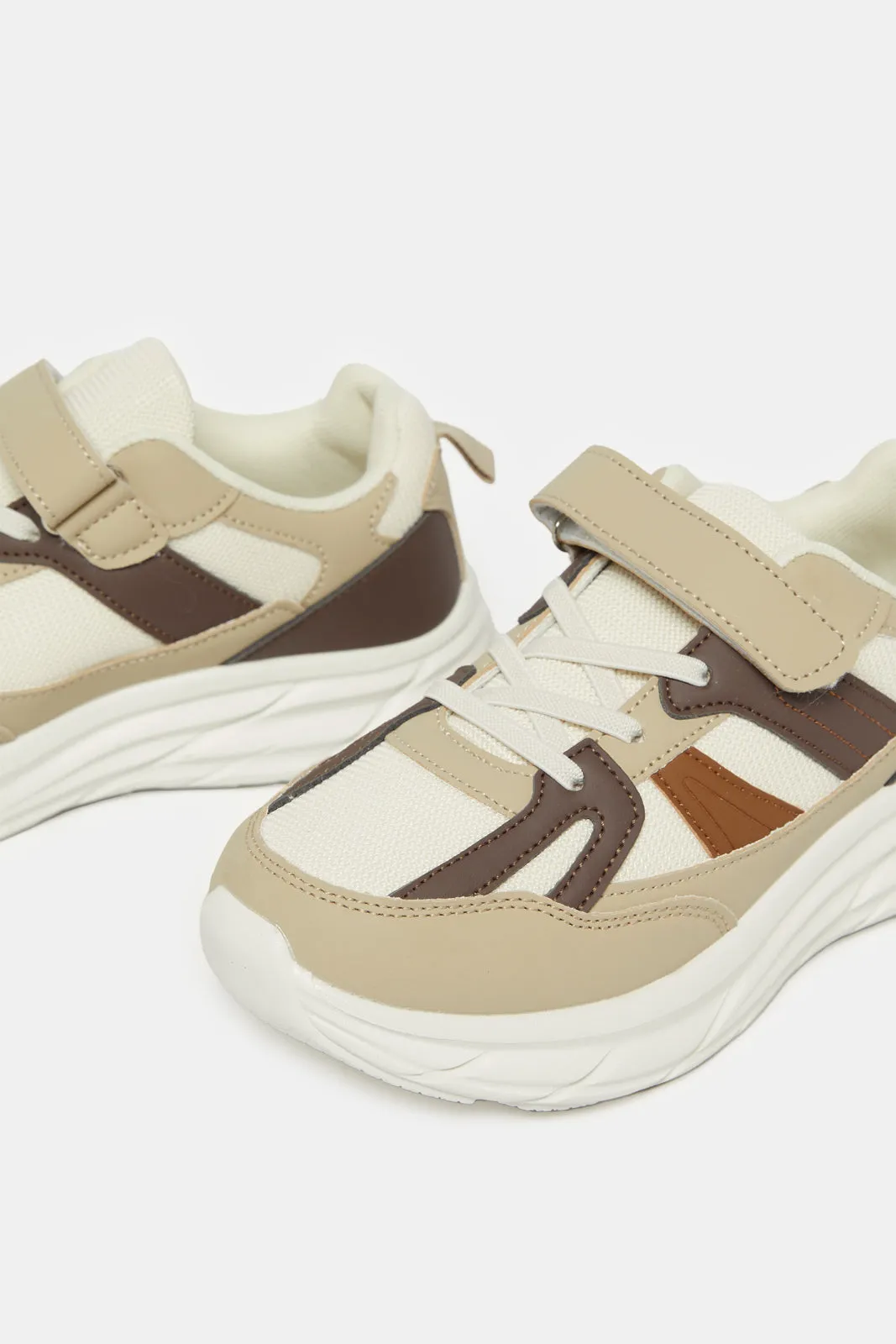 Senior Boys Beige Chunky Sneakers sold by Redtag product image thumbnail 3