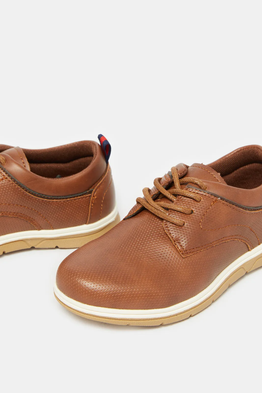 Boys Brown Lace Up Derby Shoes sold by Redtag product image thumbnail 3